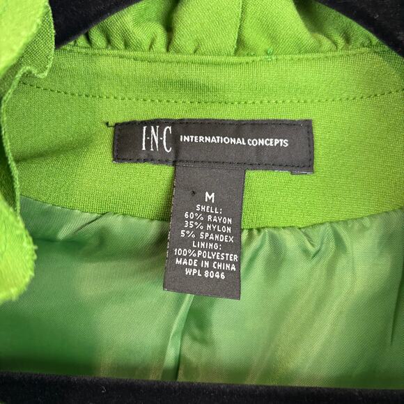 INC Emerald Green Ruffle Trim Jacket – Vintage Inspired Art Teacher – Women’s M - Picture 4 of 8